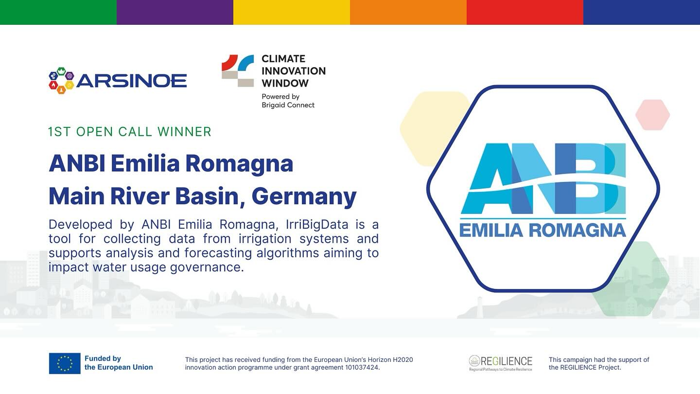 🌍💧 Più resilienti con il Progetto ARSINOE!
Finalmente online il Caso Studio 3 (bacino del fiume Meno) del progetto ARSINOE – finanziato nell’ambito del programma Horizon 2020 – che sviluppa soluzioni innovative e integrate per la resilienza climatica in diversi territori europei.
Il progetto ci vede protagonisti nel Caso Studio 3 dedicato alla gestione sostenibile delle risorse idriche nel contesto della Pianura Padana, una delle aree più vulnerabili ai cambiamenti climatici.
🔎 Scopri cosa stiamo facendo:
✅ Collaborazione tra Italia e Germania per condividere strategie e tecnologie
✅ Visite tecniche ai siti coinvolti nei due Paesi
✅ Coinvolgimento degli stakeholder locali e internazionali
✅ Soluzioni concrete per affrontare siccità, eventi estremi e gestione delle acque
🔗 Il progetto sul sito 👉 https://www.anbiemiliaromagna.it/?page_id=19002
Seguiteci per rimanere aggiornati sulle prossime visite in campo, i risultati del progetto e gli eventi in programma!
#ARSINOE #ANBIER #ClimateChange #WaterManagement #EmiliaRomagna #Adaptation #H2020 #ResilienzaClimatica #Innovazione #Sostenibilità