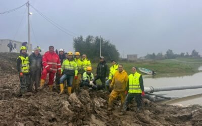 EMILIA CENTRALE, NOTTE DI SUPERLAVORO PER POSIZIONARE IL MAXI-IMPIANTO IDROVORO MOBILE A REGGIOLO