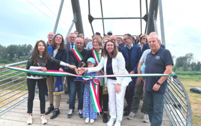 Inaugurata la condotta idraulica con ponte ciclopedonale sul fiume Reno